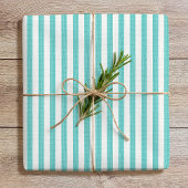Simple Chic Linen Look Striped Pattern Mint Green Cadeaupapier
