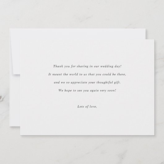 Simple Chic Love and Bedankt Modern Wedding Photo (Achterkant)