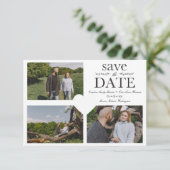 Simple Chic Minimalist Classic 3 Photos Engagement Save The Date (Staand voorkant)