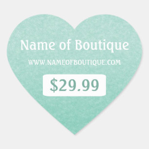 Simple Chic Mint Boutique Retail Verkoopprijs Labe Hart Sticker