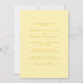 Simple Chic Modern Butter Yellow Wedding Kaart (Voorkant)