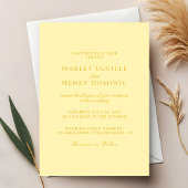 Simple Chic Modern Butter Yellow Wedding Kaart