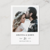 Simple Chic Modern Wedding Photo Informatiekaartje (Voorkant)