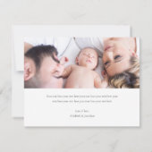 Simple Chic Photo Birth Announding Kaart Sjabloon (Achterkant)