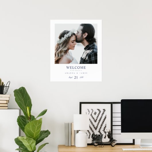 Simple Chic Photo Custom Wedding Welcome Poster (Thuiskantoor)