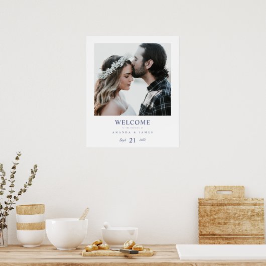 Simple Chic Photo Custom Wedding Welcome Poster (Keuken)