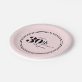 Simple Chic Pink 30th Birthday Party Papieren Bordje (Gekanteld)