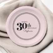 Simple Chic Pink 30th Birthday Party Papieren Bordje