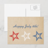 Simple Chic Stars Briefkaart van 4 juli (Voorkant / Achterkant)