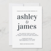 Simple Chic Typography Black White Wedding Kaart (Voorkant)