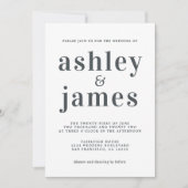 Simple Chic Typography Black White Wedding Kaart (Voorkant)