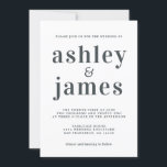 Simple Chic Typography Black White Wedding Kaart<br><div class="desc">Eenvoudige en chic bruiloft-uitnodiging biedt een zwart, stijlvol, elegant en modern type op een witte achtergrond. Voeg gewoon je trouwgegevens toe. Exclusief voor u ontworpen door Happy Dolphin Studio. Neem contact met ons op via happydolphinstudio@outlook.com als je hulp of overeenkomende producten nodig hebt. We helpen je graag om van je...</div>