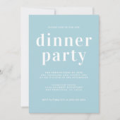 Simple Chic Typography Blue Glow Dinner Party Kaart (Voorkant)