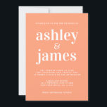Simple Chic Typography Cantaloupe Oranje Wedding Kaart<br><div class="desc">Eenvoudige en chic bruiloft-uitnodiging is voorzien van een stijlvolle, elegante en moderne witte typografie op een oranje achtergrond van kantaloupe. Voeg gewoon je trouwgegevens toe. Exclusief voor u ontworpen door Happy Dolphin Studio. Neem contact met ons op via happydolphinstudio@outlook.com als je hulp of overeenkomende producten nodig hebt. We helpen je...</div>