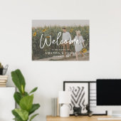 Simple Chic Typography Full Photo Weddenschap Welc Poster (Thuiskantoor)