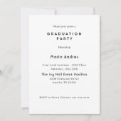 Simple & Chic Typography Graduation Party Kaart (Voorkant)
