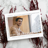 Simple Chic Typography Script Photo Afstuderen Aankondigingskaart