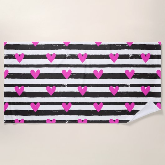 Simple Chic Valentine’s Day Heart Beach Towel Strandlaken (Voorkant)