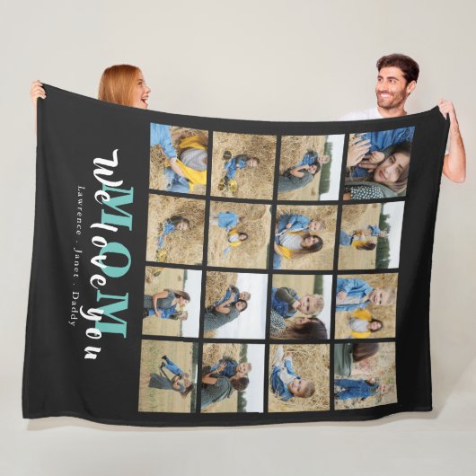 Simple Chic We houden van je mama Moederdag 16 Fot Fleece Deken (In situ)