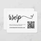 Simple Chic Wedding website RSVP QR Code (Voorkant / Achterkant)