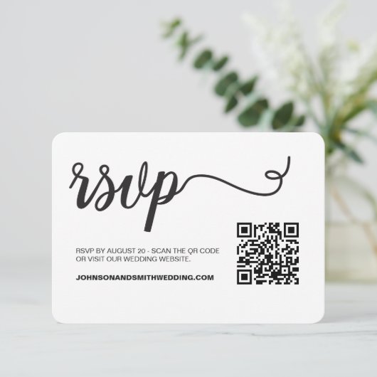 Simple Chic Wedding website RSVP QR Code (Staand voorkant)