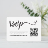 Simple Chic Wedding website RSVP QR Code Kaartje (Staand voorkant)