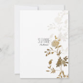 Simple chic white gold glitter flora Bridal Shower Kaart (Achterkant)