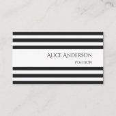 Simple Chick Black White Stripes Geometric  Visitekaartje (Voorkant)