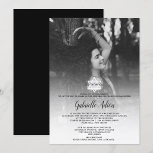 Simple chicstar hebrew name foto Bat Mitzvah Kaart