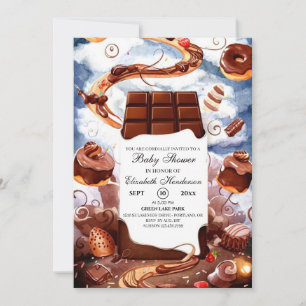Simple Chocolate Baby shower Kaart