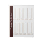 Simple Chocolate Brown 8.5x11 Two Column Checklist Notitieblok (Linkerzijde)