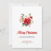 Simple Christmas Flowers Custom Greeting Card Feestdagenkaart (Voorkant)