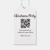 Simple christmas party website barcode QR add name Cadeaulabel (Voorkant)
