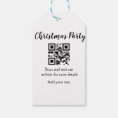 Simple christmas party website barcode QR add name Cadeaulabel (Achterkant)
