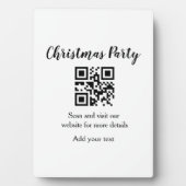 Simple christmas party website barcode QR add name Fotoplaat (voorkant)