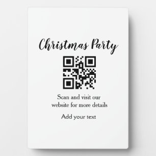 Simple christmas party website barcode QR add name Fotoplaat