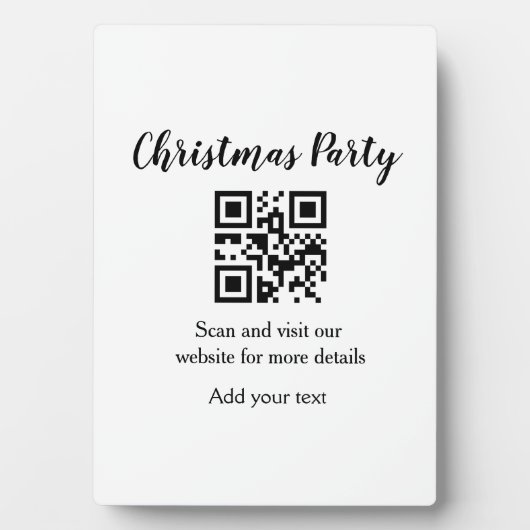 Simple christmas party website barcode QR add name Fotoplaat (voorkant)