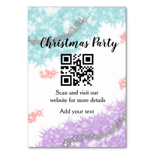 Simple christmas party website barcode QR add name Kaart (Achterkant)