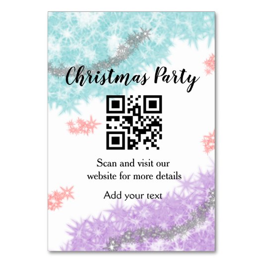Simple christmas party website barcode QR add name Kaart (Voorkant)