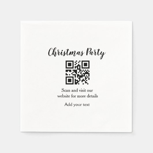 Simple christmas party website barcode QR add name Servet (Voorkant)
