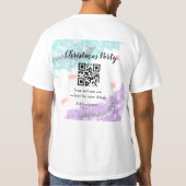Simple christmas party website barcode QR add name T-shirt (Achterkant)