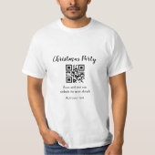 Simple christmas party website barcode QR add name T-shirt (Voorkant)