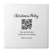 Simple christmas party website barcode QR add name Tegeltje (Voorkant)