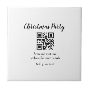 Simple christmas party website barcode QR add name Tegeltje