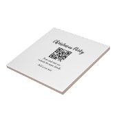Simple christmas party website barcode QR add name Tegeltje (Zijkant)