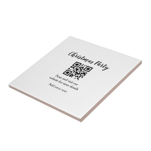 Simple christmas party website barcode QR add name Tegeltje (Zijkant)