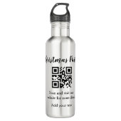 Simple christmas party website barcode QR add name Waterfles (Voorkant)