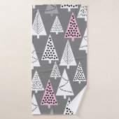 Simple Christmas pattern. Abstract gray and white Badhanddoek (Badhanddoek)