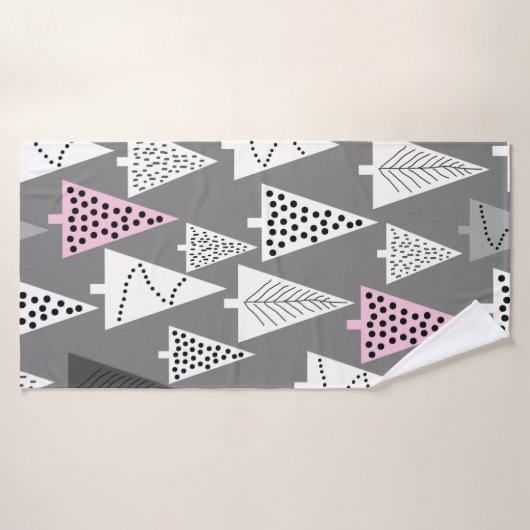 Simple Christmas pattern. Abstract gray and white Badhanddoek (Badhanddoek)