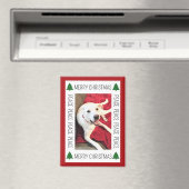 Simple Christmas Photo Frame of Funny Smiling Dog Magneet (Insitu (Vaatwasser))